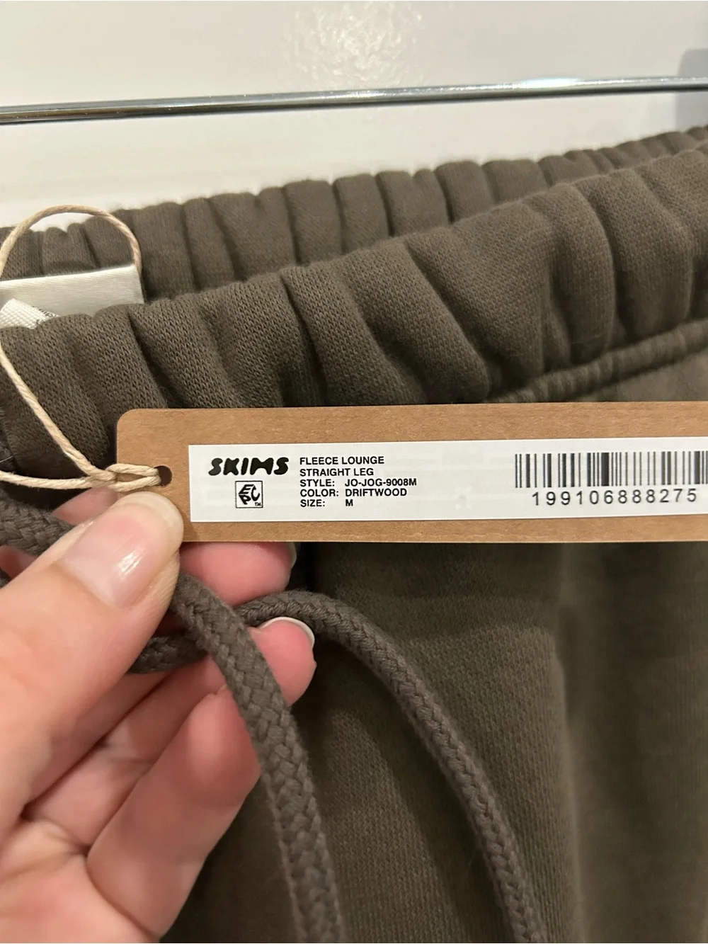 SKIMS NWT Fleece Lounge Straight Leg Sweatpants in Driftwood Size Medium